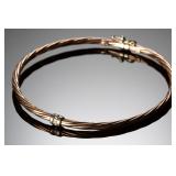 Italian 925 Sterling & 1/20th 14K Gold Filled Cable Bracelet Bangle Italian 925 Sterling & 1/20th 14K Gold Filled Cable Bracelet Bangle