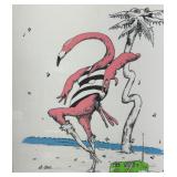 Bo Sterk Pink Flamingo T-Shirt XL Vintage Art Beach Radio Music Bo Sterk Pink Flamingo T-Shirt XL Vintage Art Beach Radio Music