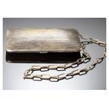 Antique German Silver Multi-Compartment Compact Purse w/ Mirror & Chain Antique German Silver Multi-Compartment Compact Purse w/ Mirror & Chain