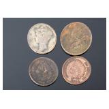 Antique US Coins: 1859 & 1894 Indian Head Cents, 1927 Mercury Dime Lot of 3 Antique US Coins: 1859 & 1894 Indian Head Cents, 1927 Mercury Dime Lot of 3