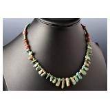 Vintage Handmade Turquoise & Multi-Stone Beaded Necklace, 18' Long Vintage Handmade Turquoise & Multi-Stone Beaded Necklace, 18' Long