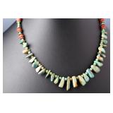 Vintage Handmade Turquoise & Multi-Stone Beaded Necklace, 18' Long Vintage Handmade Turquoise & Multi-Stone Beaded Necklace, 18' Long