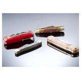 Lot of 4 Vintage Pocket Knives - CASE XX, Swiss Army Style, & More Lot of 4 Vintage Pocket Knives - CASE XX, Swiss Army Style, & More