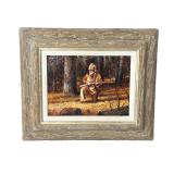 Alfredo Rodriguez Original Oil Painting 'Fall Hunter' Western Art c.1991