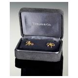 Tiffany & Co. 18K Yellow Gold Twisted Rope Bow Stud Earrings