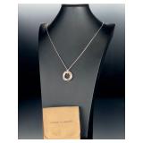 David Yurman 14K Gold 925 Sterling Silver Crossover Multi-Ring Pendant Necklace