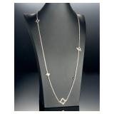 David Yurman Sterling Silver Quatrefoil Station Chain Necklace 34' Toggle