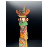 Ron Koopee Hopi Tewa 'Deer' Kachina Hand-Carved Wood Sculpture - Signed
