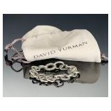 David Yurman Sterling Silver Cable & Smooth Oval Link Bracelet 7in
