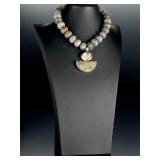 Sajen Sterling Silver Labradorite Pyrite Sun Lemon Quartz Bohemian Necklace