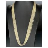Native American 50-Strand Liquid Sterling Silver Necklace 29' 70.8g Vintage
