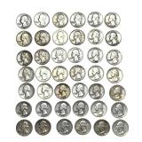 42 Pre-1964 Washington Quarters | 90% Silver US Coin Lot
