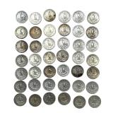 42 Pre-1964 Washington Quarters | 90% Silver US Coin Lot
