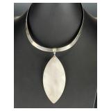 Paolo Valentini Italian Sterling Silver Modernist Torque Collar Necklace 925