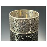 Heavy Sterling Silver Filigree Cuff Bangle Bracelet 83.8g Openwork Scroll