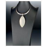 Paolo Valentini Italian Sterling Silver Modernist Torque Collar Necklace 925