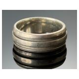 Tiffany & Co. Vintage 1995 Sterling Silver Grooved Band Ring Size 11.5