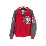 Vintage Mickey Inc USA Wool Leather Varsity Jacket Mickey Mouse Medium Red Grey