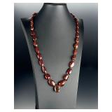Vintage Cherry Baltic Amber Chunky Freeform Nugget Statement Necklace - 30'