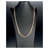 Native American 30 Strand Liquid Sterling Silver Necklace 29' Signed 49.8g