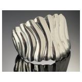 Vintage Mexican Sterling Silver Ribbed Cuff Bracelet Taxco TJ-28 41g