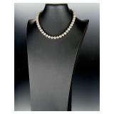 Sterling Silver 10mm Alternating Fluted & Smooth Bead Necklace 17.5' 62.8g 925