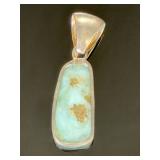 Larimar Sterling Silver Pendant Necklace 925 SJ Caribbean Gemstone
