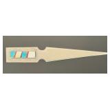 Vintage Native American Silver Turquoise Coral MOP Inlay Letter Opener 6.25'