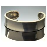 Modernist Sterling Silver Cuff Bracelet - Sleek Minimalist 925 Silver Band