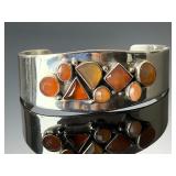 Desert Rose Trading Sterling Silver Carnelian Chalcedony Cuff Bracelet DRT