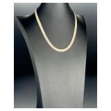 Vintage Reversible Sterling Silver 925 Collar Necklace 20' Textured Chevron