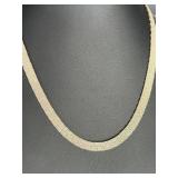 Vintage Reversible Sterling Silver 925 Collar Necklace 20' Textured Chevron