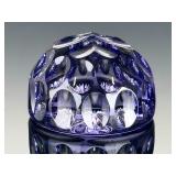 Webb Corbett Amethyst Purple Cut Crystal Starburst Glass Paperweight