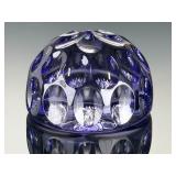 Webb Corbett Amethyst Purple Cut Crystal Starburst Glass Paperweight