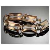 Vintage Mid-Century Modernist Sterling Silver Link Bracelet Gold Wash