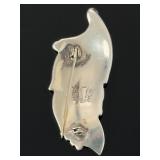 Vintage Maricela Taxco Mexican Sterling Silver Leaf Brooch Pin Mid-Century