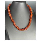 Vintage Baltic Amber Chunky Disc Bead Necklace Cognac Honey 21.5'