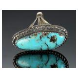 Navajo Vintage Turquoise Sterling Silver Ring, Size 7