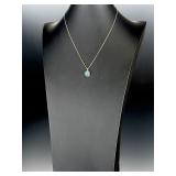 Navajo Kingman Turquoise Sterling Silver Pendant Necklace Tawa by KT