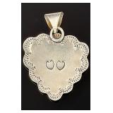 Handmade Purple Spiny Oyster Shell Silver Heart Pendant Artisan Southwest