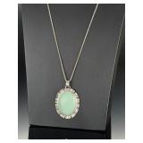 Green Aventurine Sterling Silver Pendant Necklace Southwestern SB Danecraft