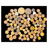 Diverse Vintage World Coin & Medallion Collection Lot - Bulk 890g