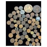 Diverse Vintage World Coin & Medallion Collection Lot - Bulk 890g
