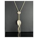 BTP Modernist Sterling Silver Lariat Tassel Necklace 28' Snake Chain