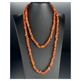 50' Baltic Amber Chip Necklace Continuous Endless Strand 49.5g Honey Cognac