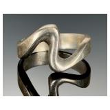 Vintage Sterling Silver Modernist Wave Ring, Signed ICO 925, Size 10