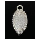 Judith Ripka Sterling Silver Pave CZ Eternity Oval Pendant Charm