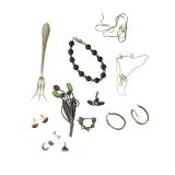 Sterling Silver & Mixed Vintage Scrap Jewelry Lot, Broken, Repair, Craft
