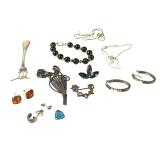 Sterling Silver & Mixed Vintage Scrap Jewelry Lot, Broken, Repair, Craft
