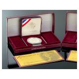 Lot of 2 US 1993 Thomas Jefferson 250th Anniversary 90% Silver Proof Dollars